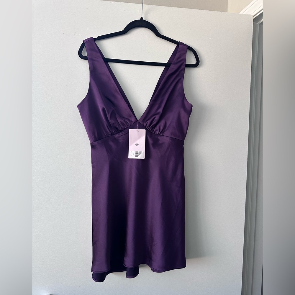 Elegant Purple Satin Dress